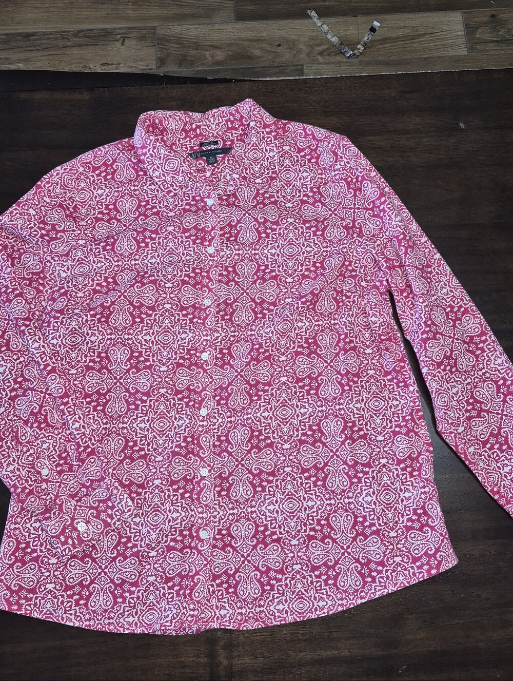 Tommy Hilfiger Pink & White Paisley-Print Button-Down Shirt